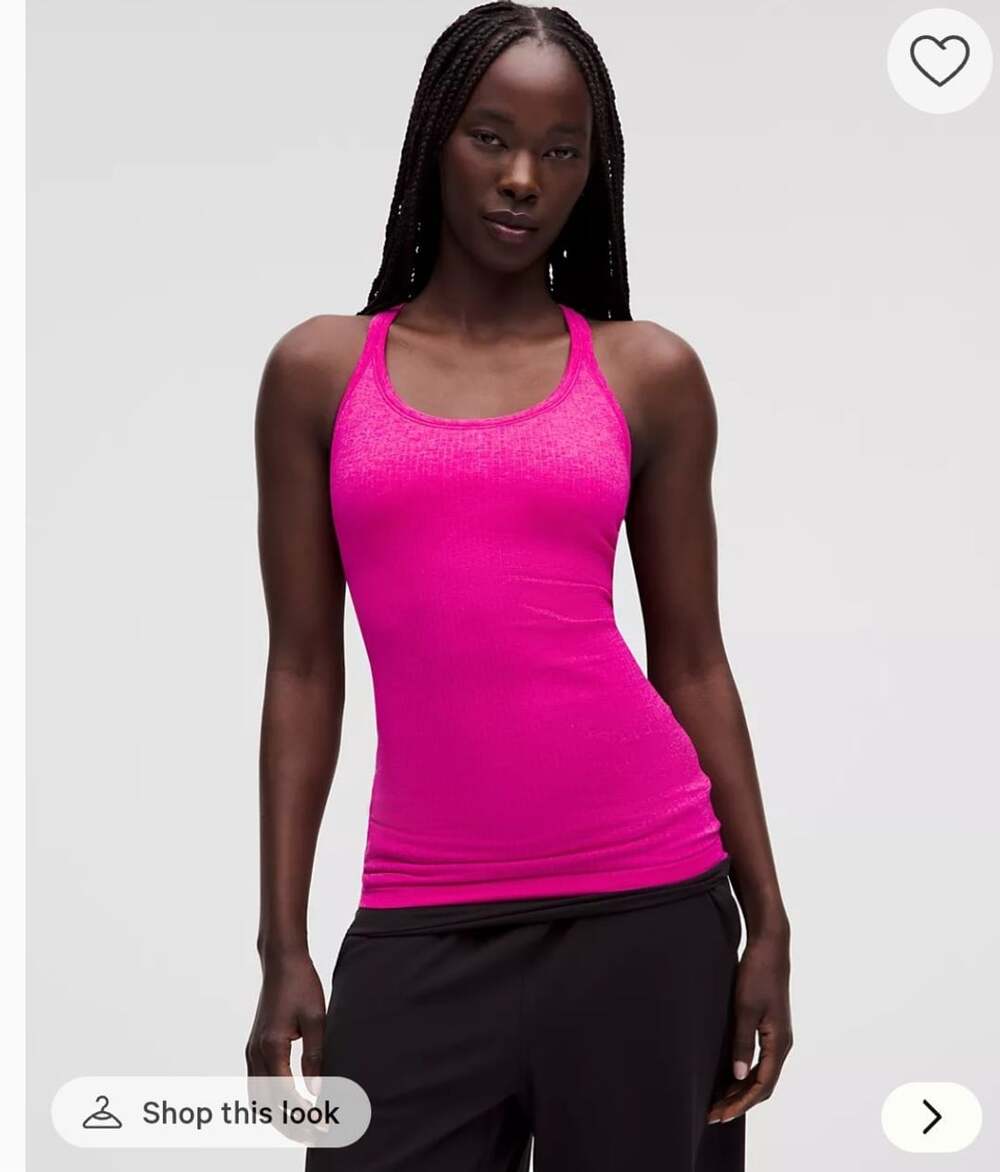Lululemon Ebb to Street Tank Top Light Support B/C Cup Sz 8 Pink Flare